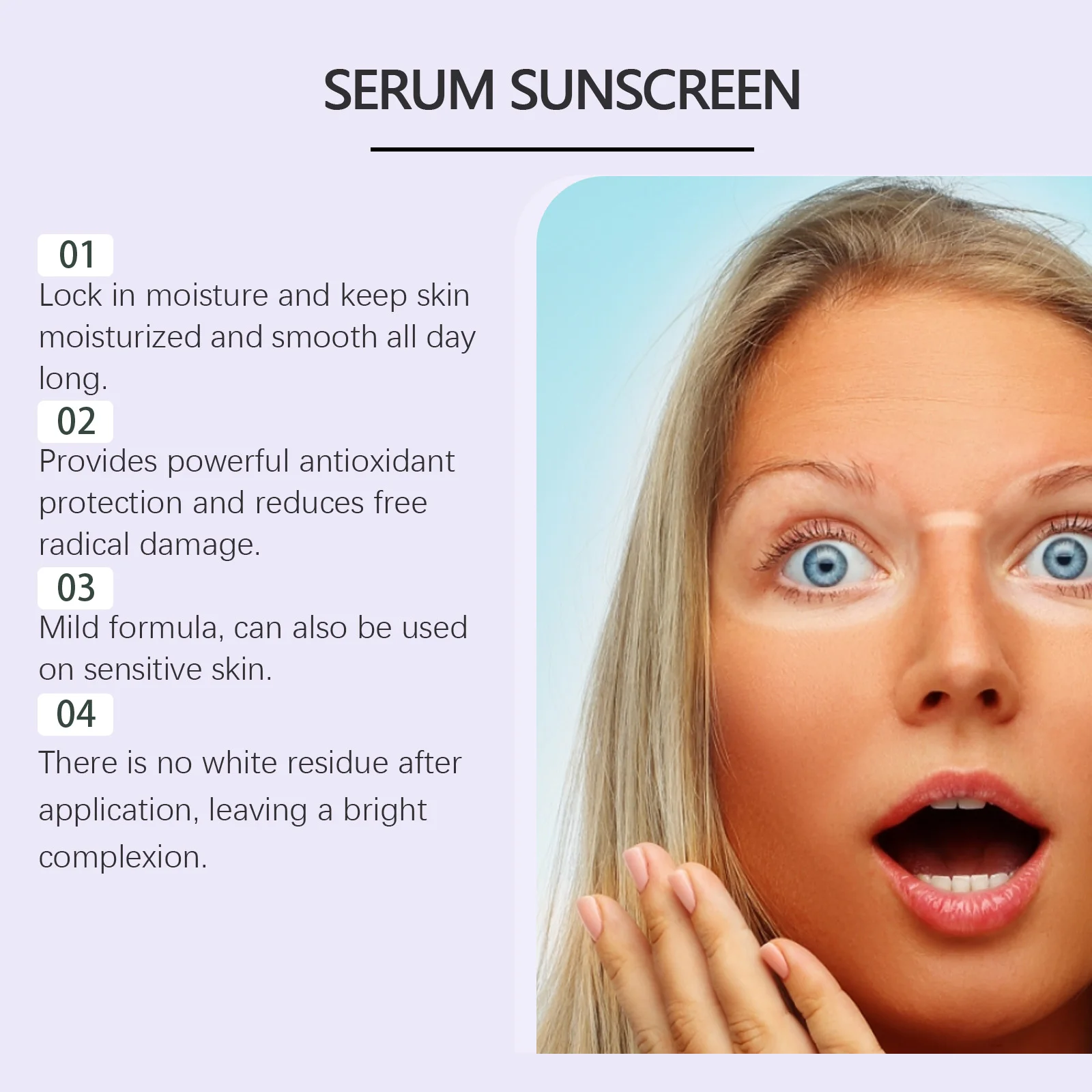 Spf50+ Sunscreen Solar Blocker Skin Whitening Cream Facial Mild Brightning Moisturizer Serum Anti UV Sun Block Isolation Lotion