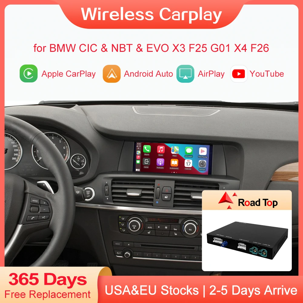 Wireless Apple Carplay Android Auto Decoder For Bmw X3 F25 X4 F26 20112020, With Mirrorlink