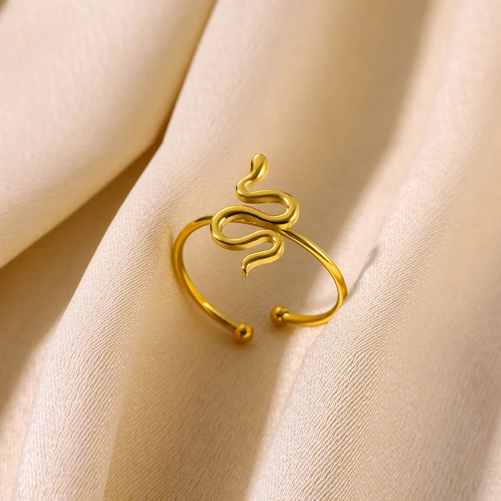 Punk Schlange Bague Muschel Anillos Schmetterling Ring Sonne Blumen ringe für Frauen Stern Anillo Edelstahl Schmuck Neujahrs geschenke – Detail 29