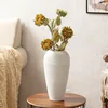 Home Minimalist Ceramic Vase, Countertop Solid Color Creative Japanese Dried Flowers Hydroponic Vase Ornament 5