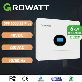 Growatt 6KW Off Grid อินเวอร์เตอร์ SPF 6000 ES Plus Pure Sine Wave พร้อม WiFi Single Phase 48VDC 230VAC Hybrid อินเวอร์เตอร์ 1