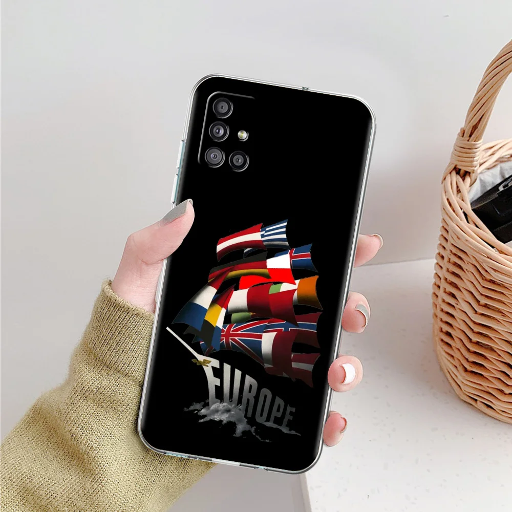 Clear Phone Case with EU Flag Design