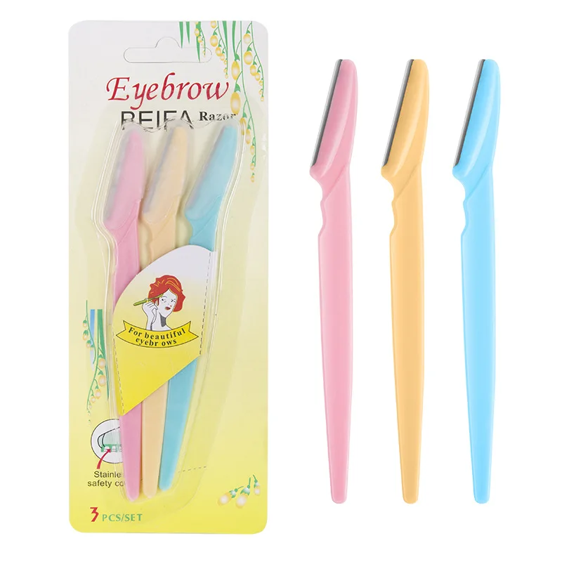 3pcs/set Eyebrow Razor Eyebrow Trimmer Women Face Razor Hair Remover Eye Brow Shaver Blades for Cosmetic Beauty Makeup Tools