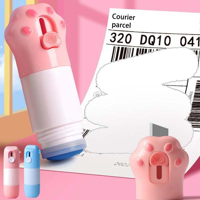 Thermal Paper Correction Fluid With Unboxing Knife Parcel Box Opener Anti Peep Identity Information Privacy Protector Eraser