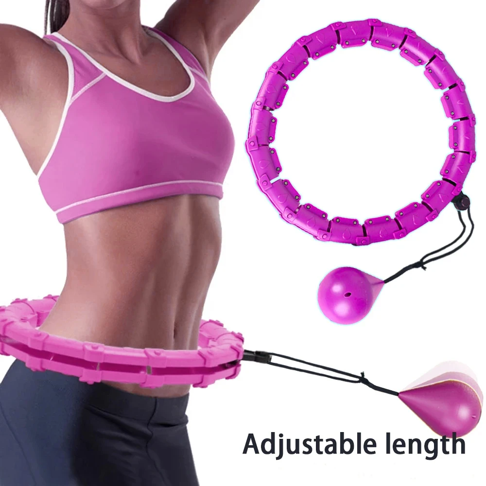 Fitness Hoop Hula Circle Adult Weighted Hoop Weight Loss Large Size Intelligent Exercise Adjustable Handle Detachable Knot 24 Sections