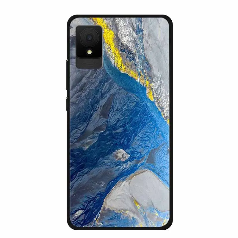 Colorful Marble Soft Silicone TPU Phone Case with Black Edge Bumper