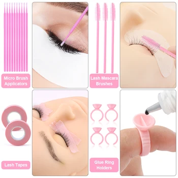 268PCS Eyelash Extensions Brushes Set Professionele Micro Lip Brush USB Mini Fan Glue Ring Eyelashes Tweezers Makeup Tools 3
