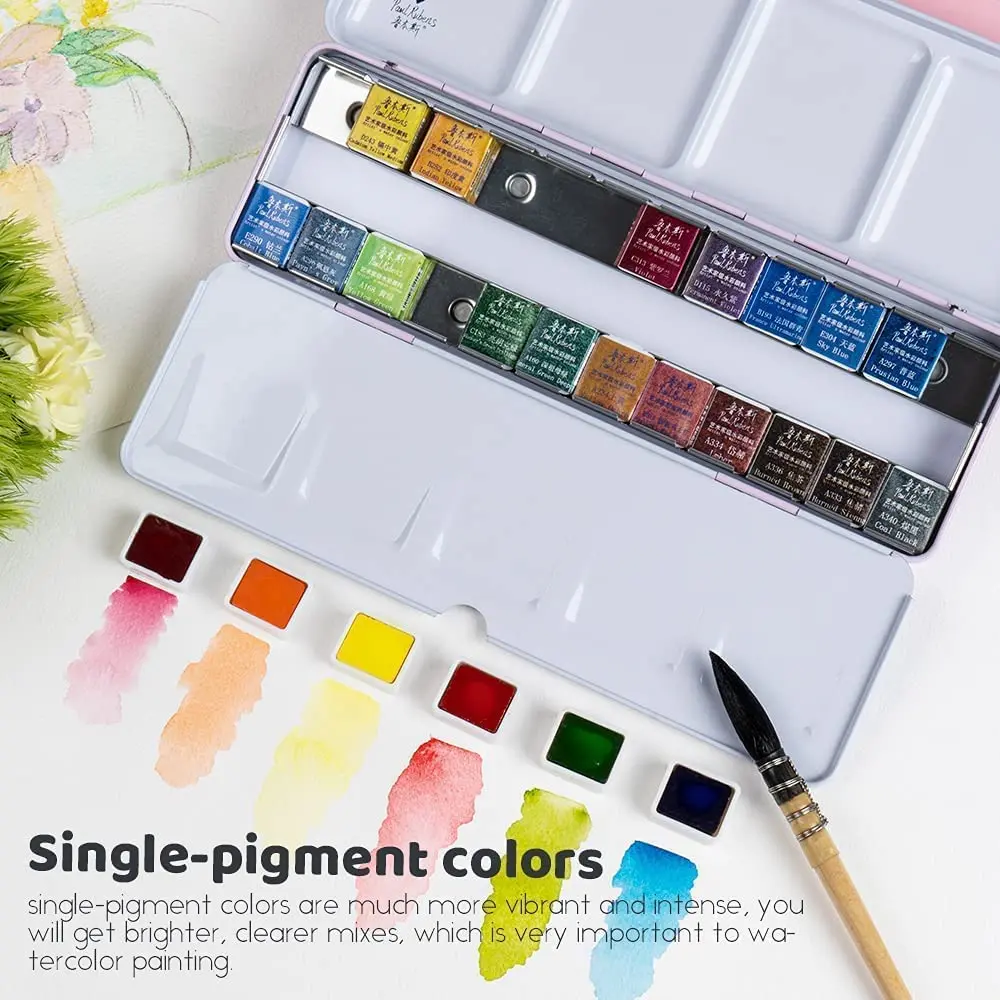 Setting Up My New Winsor & Newton Watercolor Set Metal Tin Palette with 24 Watercolor  Paints 