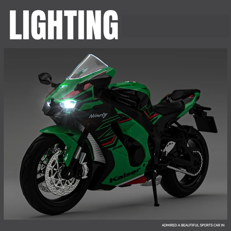 1/12 KAWASAKI Ninja ZX-10R Toy Motorcycle Diecast Metal Model Super Racing Sound & Light Collection Gift For Boy Children 3
