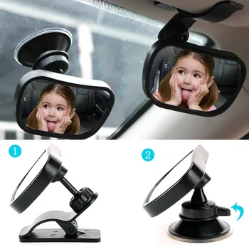 2 in 1 Monitor per bambini Specchietto retrovisore per bambini Specchio per osservazione per bambini in auto Sedile posteriore per auto Specchio di sicurezza per bambini Installazione semplice