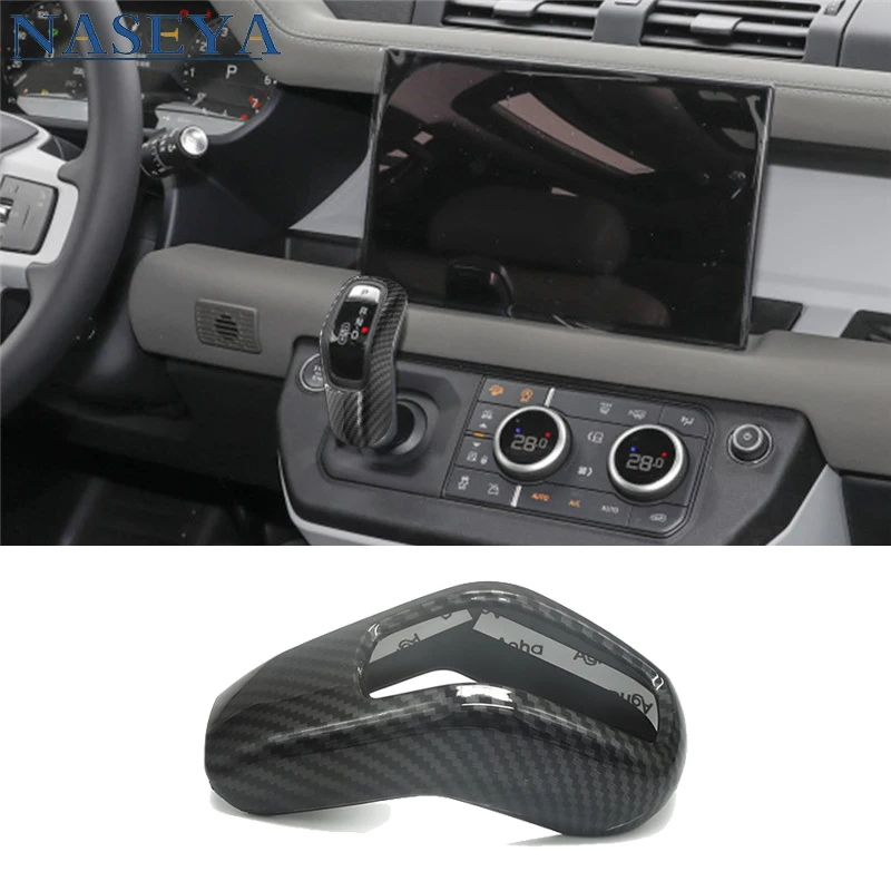 

ABS Carbon Fiber Stickers Gear Shift Knob Cover Grain Interior Protective Gear Shift For Land Rover Range Rover Sport 2014-2017