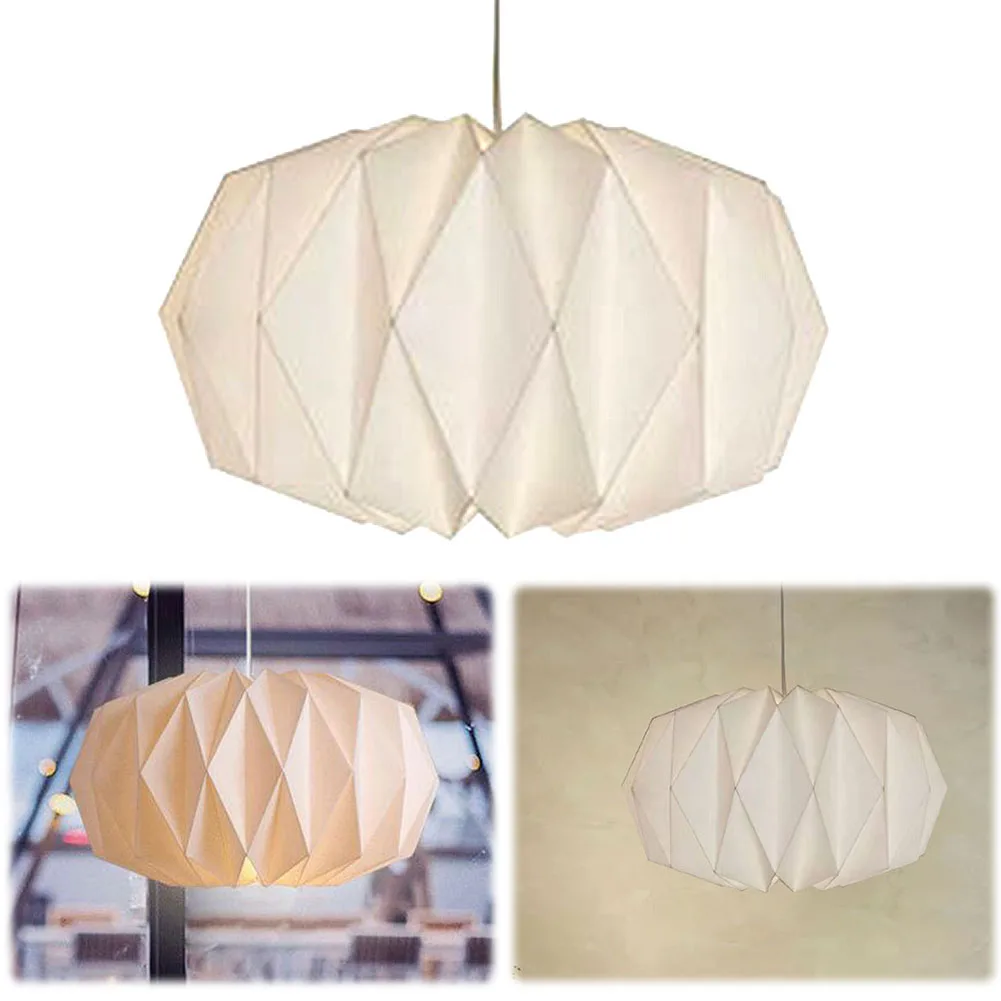 Nordic Paper Lampshade Folding Nordic Creative Paper Lamp Cover Origami Lantern Hanging Lampshade for Bedroom Decor