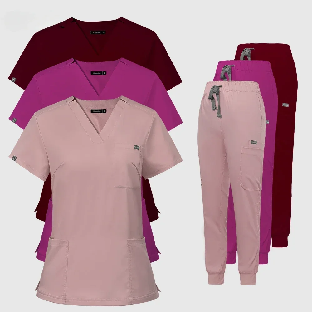 

Scrub Suits Wholesale Operating Room Medical Uniform Set Short Sleeve Nurse Set Accessories Tops Pants Scrubs Suit