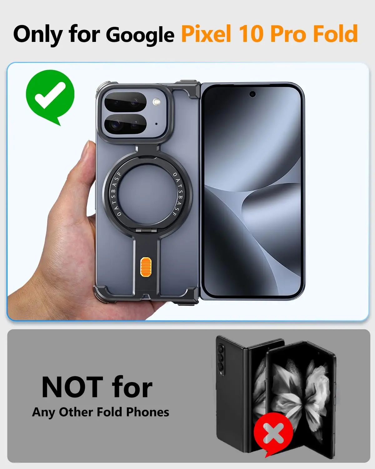 Eary Aluminum Metal Phone Cover with 360° Rotation Stand and Drop Protection