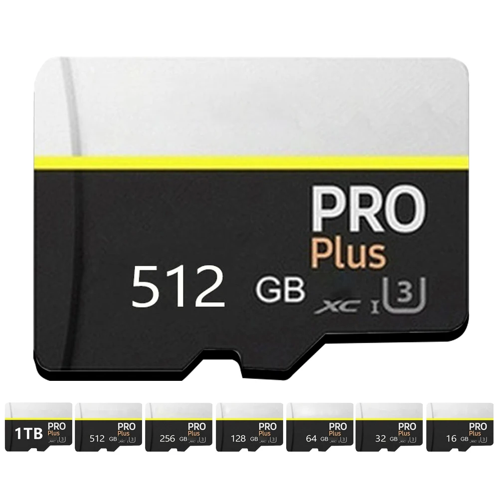 

64GB 128GB 256GB Micro TF Cards 1TB Mini Flash Memory Card 512GB High Speed U3 With Adapter For Smartphone Pc Camera Tablet