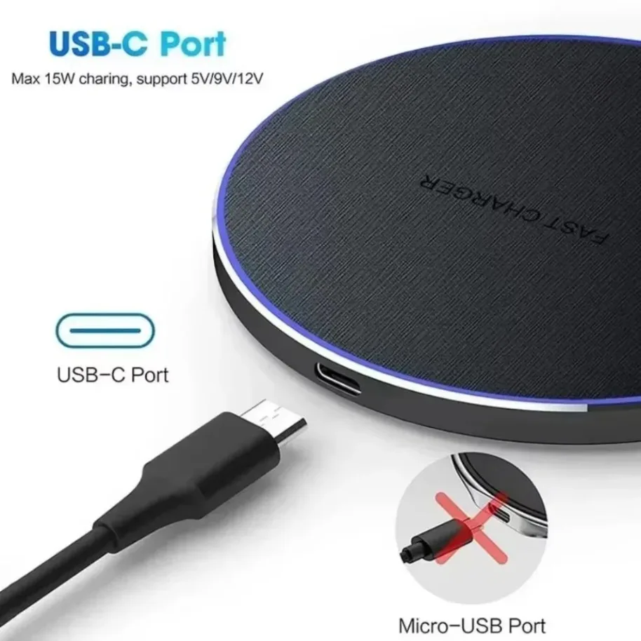 Wireless Charger Pad Mobile Phone Fast Charging Station Dock For iPhone 16 15 14 13 12 Pro Airpods Samsung S24 S23 S10 S9 Xiaomi