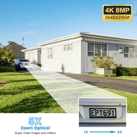 Ctronics Real-Caméra de surveillance extérieure, WiFi, 5Ghz, 4K, 8MP, 360, 16X, n'aime optique 5X, vision nocturne UHD, suivi automatique 2