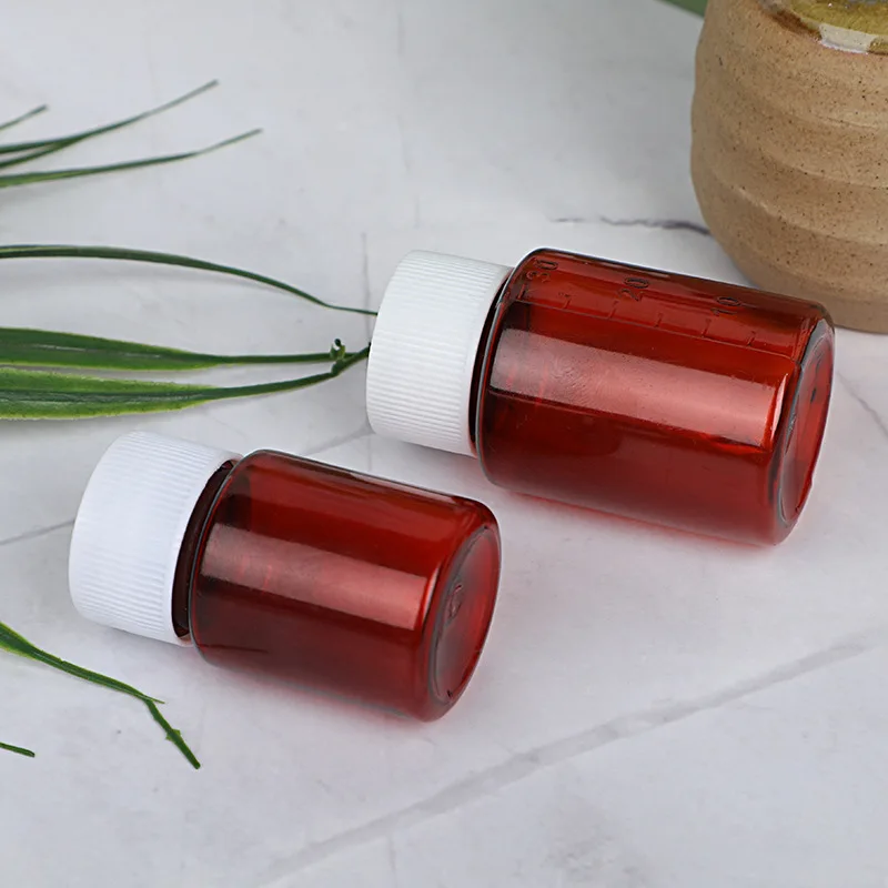 10/20/50/100pcs 15/20/30/50/60ml Lucifuge 앰버 PET 병 의료 알약 리필 병 빈 플라스틱 용기 메이크업 300ml 6801