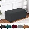 Jacquard Ottoman Slipcover Storage Stool Furniture Protector Cover Thick Rectangle Elastic Foot Rest Slipcover Home Decor 오토만 커버 1