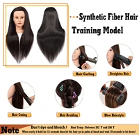 Tête de formation synthétique cheveux longs pour tresse coiffure avec pince support de perruque tête de poupée pour coiffures tête de Mannequin 5