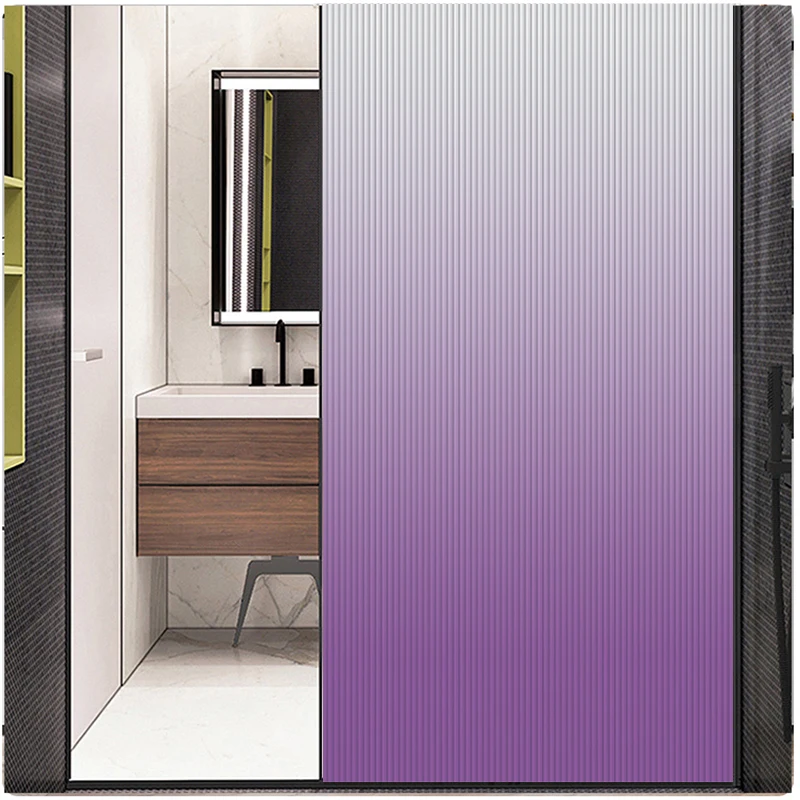 Privacy Windows Film Color Gradient Decorative Window Stickers No Glue Static Cling Frosted Glass Sticker Home