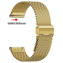Sleek Silver Milanese Mesh Metal Wristband Bracelet - 20mm (Gold)