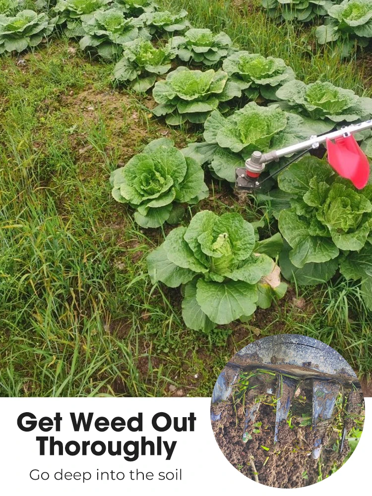 Gardening Farm Heavey Weeding Head Grass Remover Tool Attachment 2 in 1 Weeding Wheels Weeder Accessories