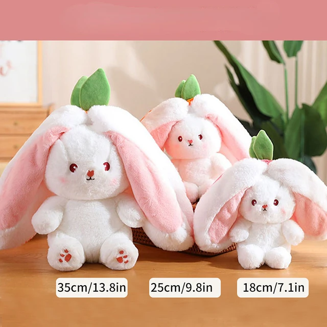 Aranyos Sárgarépa Eper Nyúl Plüss Párna Kreatív Kitömött Flip Játék Gyerek Születésnapi Ajándék Nyuszi Buja 쿠션 - Image 6