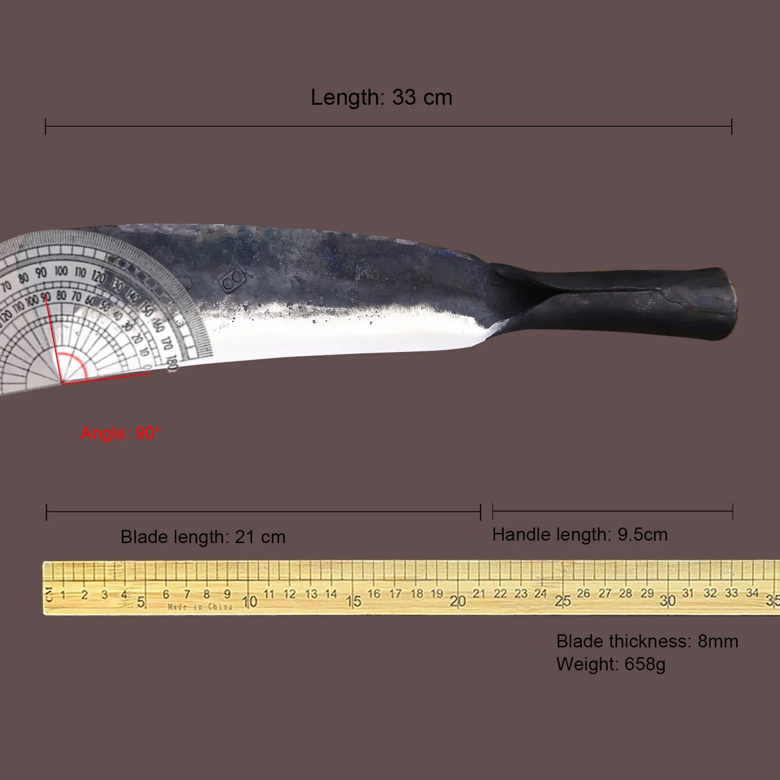 Japanese hand forged sharp straight knife, outdoor logging knife, jungle chopping knife, tool knife, home bone chopping knife 2
