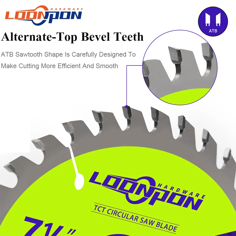 Loonpon 184mm keményfém Körlevél Látott Penge Kerék discs faipari Irtás Korong woodworking Látott pengék számára faipari Alumínium Plasztikus anyag