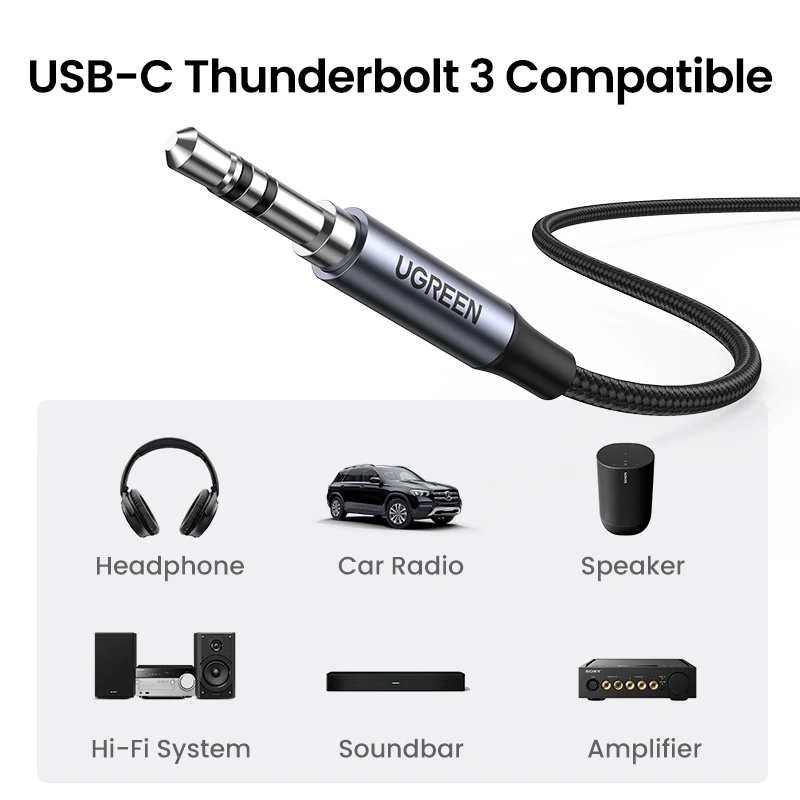 UGREEN USB C 3.5mm  Aux ̺  C 3.5mm    ÷  iPad Pro 2021  ڵ  ׷ ڵ