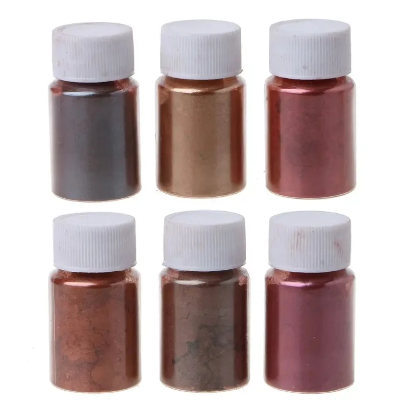 Royal Gold Mica Powder Symphony Highlight Pearlescent For Epoxy Resin Dye Nail Art Glitter Eyeshadow Soap Cosmetic Powder 6pcs