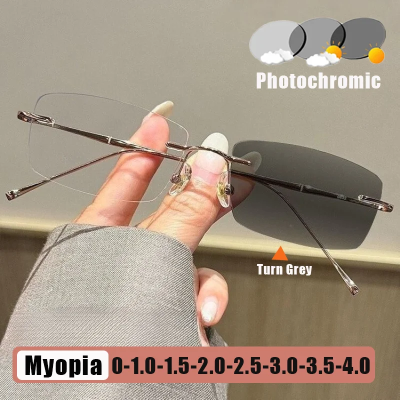 Photochromic Ultra-Lightweight Women's Frameless Glasses with Blue Light Protection