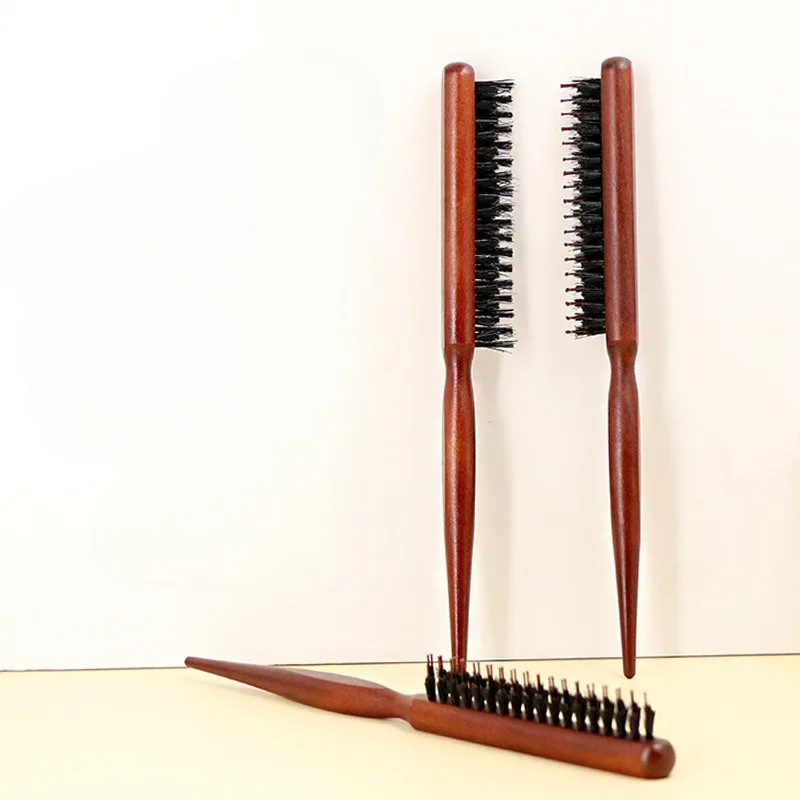 Combing Brush Professional Comb Hair Brush with Tail Wooden Handle To Comb Hair and Smooth Hair Styling Tool