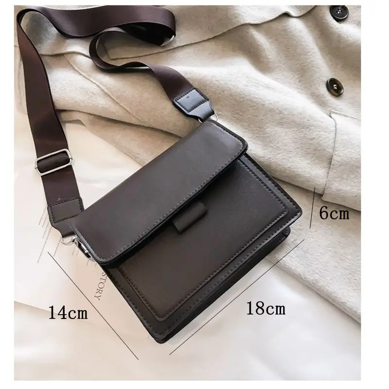 Women's Bag Retro Brown Adjustable Black Messenger Bag Casual Shoulder Bags Simple Style Luxury PU Leather Famale Handbag Wallet crossbody bag women shoulder bag women messenger bag