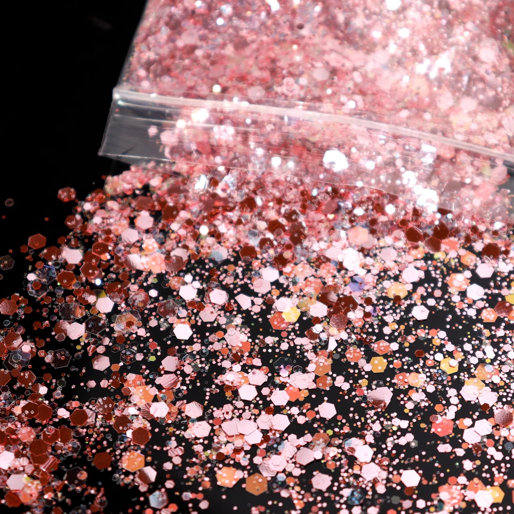 

500g Mixed Uniform Chunky Nails Art Glitter Wedding Sparkle Manicure Glitter Nail Art Decoration Confetti Accessories Wholesale