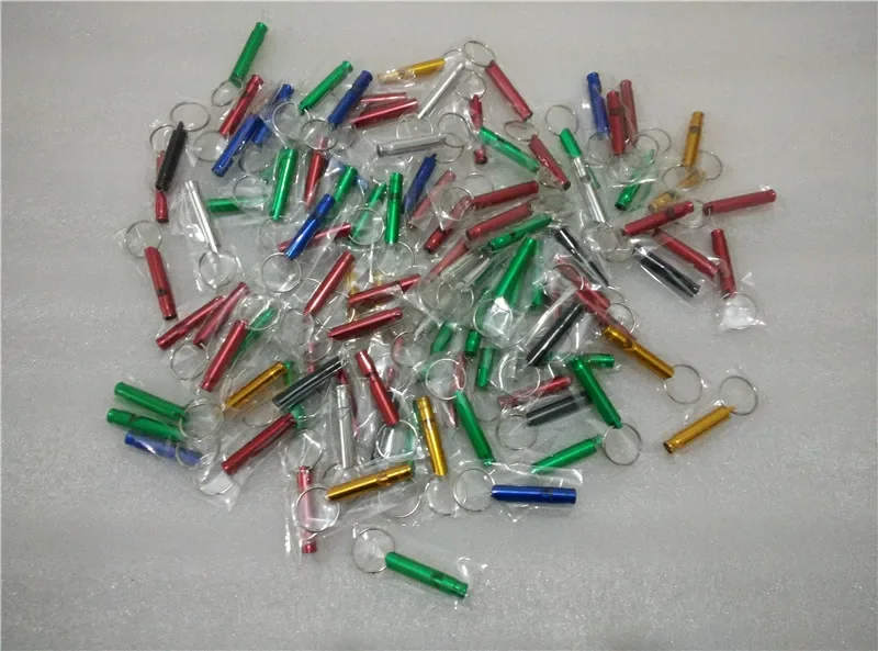 100pcs/Lot Aluminum Anodic Oxidation Treatment Lifesaving Whistle Everyone Individually Packed