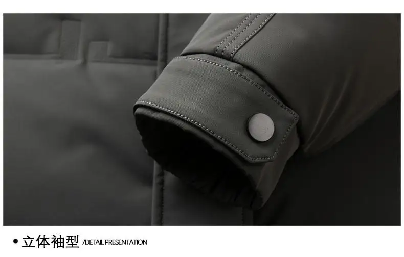 Business Casual Kapuzen-Enten-Daunenjacke 2025, Winter, warme Mütze, abnehmbarer mittellanger Puffermantel, Oberbekleidung, winddicht, gepolsterte Kleidung – Detail 21