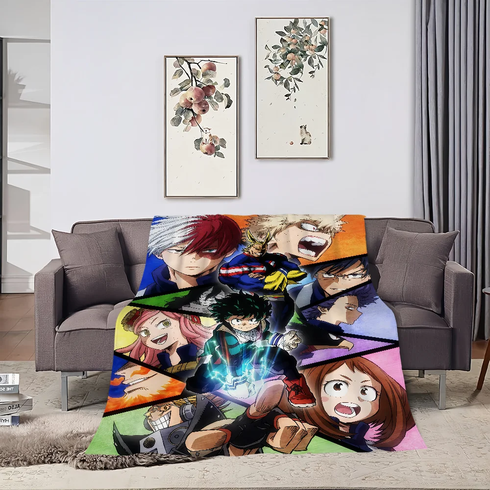 Flannel my comfort soft plush blanket for sofa living room a-academia office h-hero bed anime travel gift single-sided printed 5