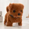 Xmas Gift 18CM Simulation Puppy Interactive Wagging Plush Toys Brown White Grey Cute Dog Robot For Kids 4