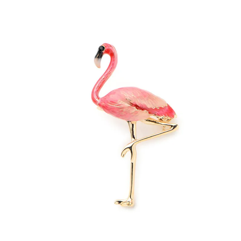 2022 fashion and exquisite models cute flamingo animal brooch charm men and women pins clothing accessories small gifts wholesal