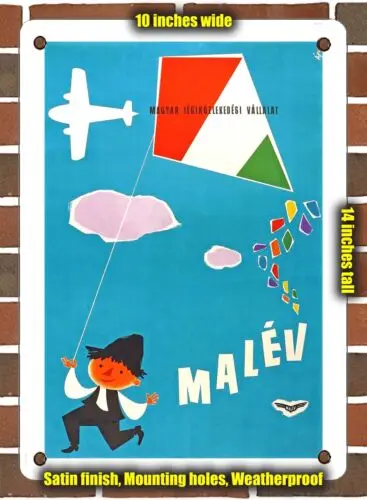 

Металлический знак 1959, Венгерская транспортная компания Malev - 10x14 дюймов