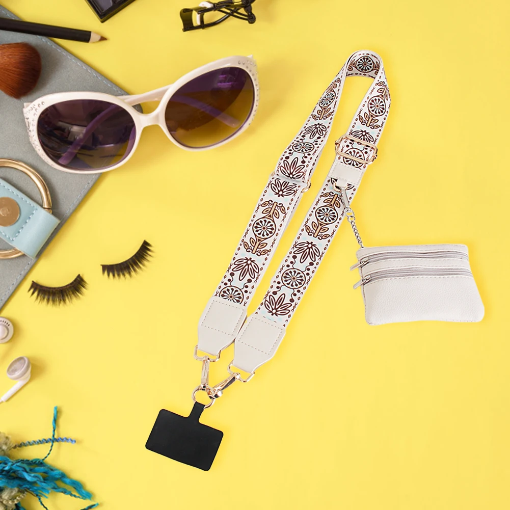 Adjustable Nylon Phone Lanyard with Pouch for Keys and ID