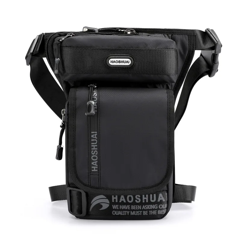 Men's Waterproof Nylon Thigh Bag - Versatile Hip and Waist Pack for Travel and Outdoor Activities