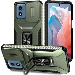 Rugged Ring Holder Case with Slide Camera Cover - Moto G Play 4G 2024 (MG)