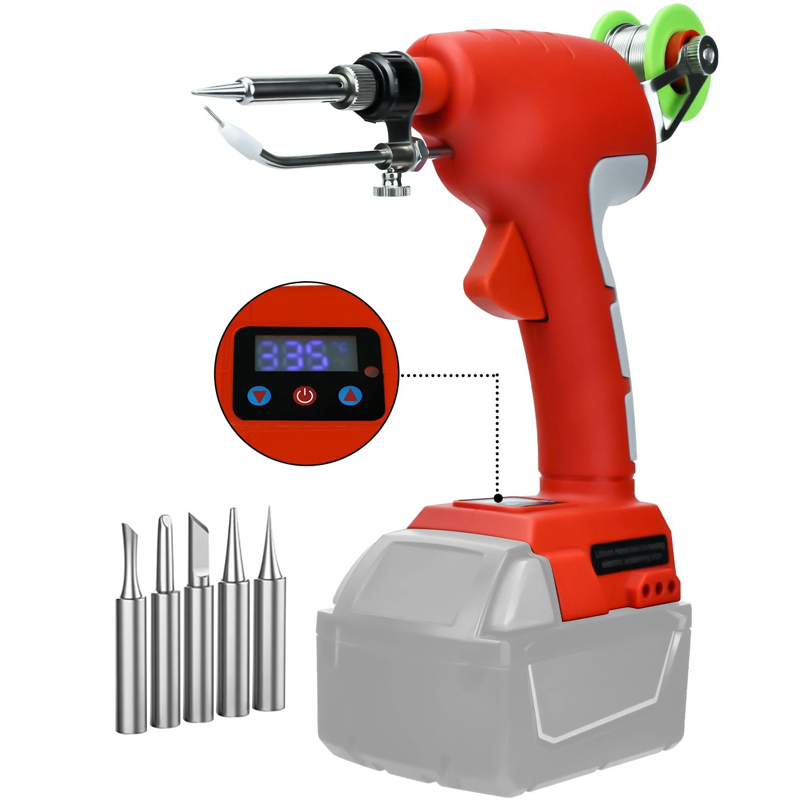 

75W Electric Solder Gun Cordless Soldering Iron Kit With Digital Display Fast Welding Tools For Milwaukee 18-20V Li-ion Battery