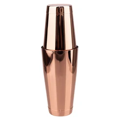 Stainless Steel Cocktail Shaker Set - Premium 2 - Piece Bartender Mixer Kit (Copper)