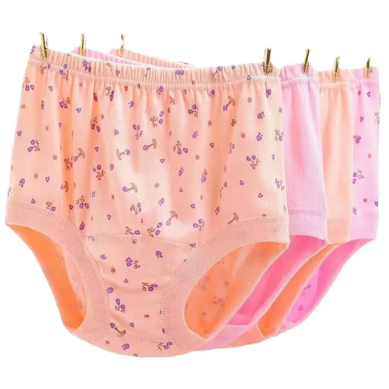 

【READY STOCK】free shipping 5PCS Plus Size High Waist Panties Women Seluar Dalam Wanita Mom Mother Cotton Underwear Briefs