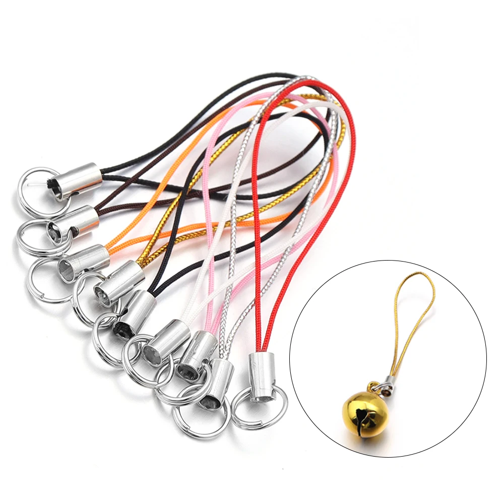 50pcs Durable Lanyard Rope with Jump Ring for DIY Keychain and Pendant Accessories