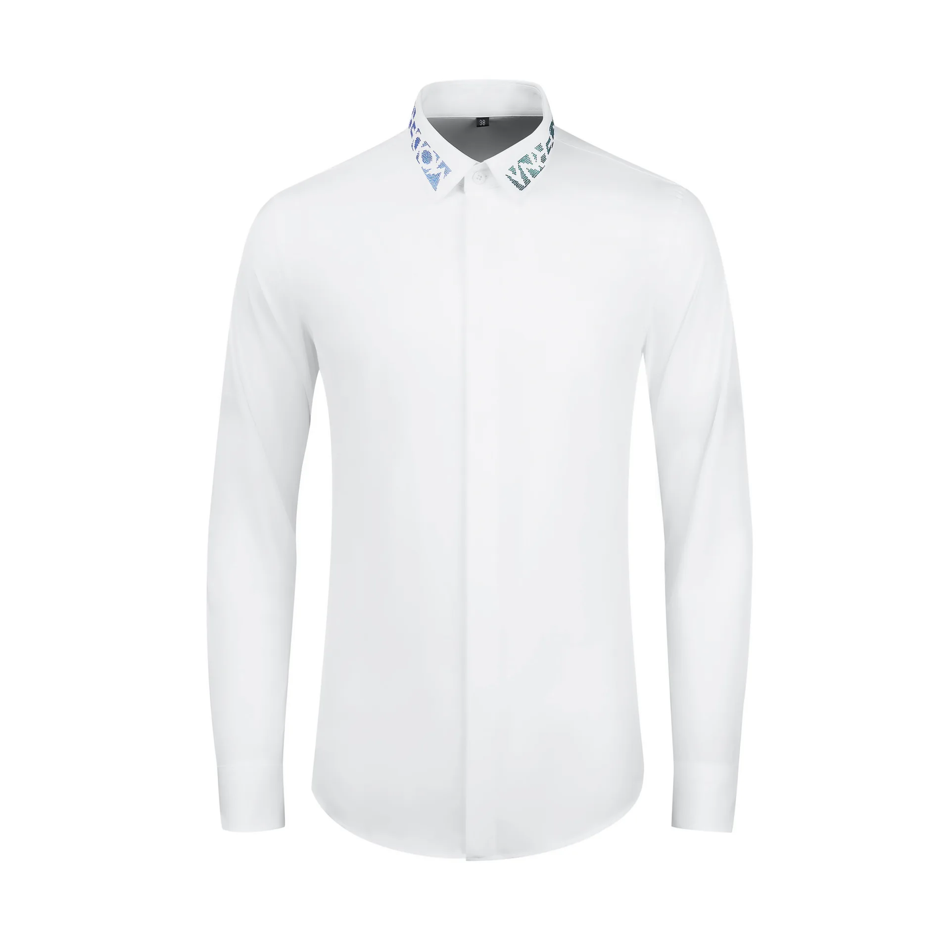 

High Quality Luxury Jewelry Men'S Sweaty Breathable Cotton Shirt Wholesale Office Long Sleeve Shirtgood